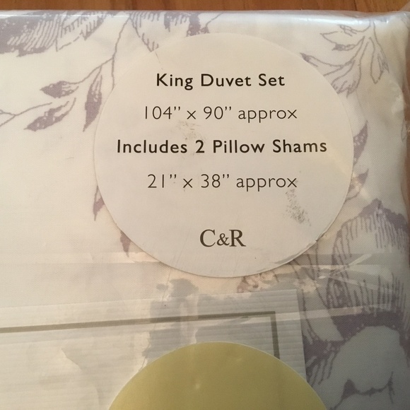 Cabbages & Roses King Duvet Set ‘Paris Rose’ Deep Lavender - Picture 2 of 4